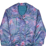 Womens Blue & Purple Abstract Pattern Zip Jacket XL Polyester Blend Casual