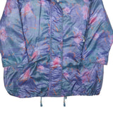 Womens Blue & Purple Abstract Pattern Zip Jacket XL Polyester Blend Casual