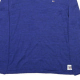 TOMMY JEANS Mens Blue Plain Cotton Blend Crew Neck Basic Knit Jumper XL Casual
