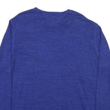 TOMMY JEANS Mens Blue Plain Cotton Blend Crew Neck Basic Knit Jumper XL Casual