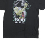 ZION Mens Black Bob Marley Graphic T-Shirt L Short Sleeve Crew Neck Casual