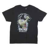 ZION Mens Black Bob Marley Graphic T-Shirt L Short Sleeve Crew Neck Casual