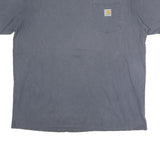 CARHARTT Mens Blue Pocket T-Shirt L Short Sleeve Crew Neck Cotton Casual