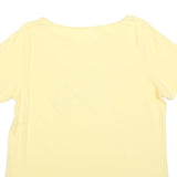 CREW CLOTHING Womens Yellow Cotton Blend Graphic T-Shirt UK 14 Short Sleeve