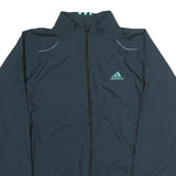 ADIDAS Mens Blue Jacket L Polyester Plain Zip Sports Casual Athletic