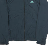 ADIDAS Mens Blue Jacket L Polyester Plain Zip Sports Casual Athletic
