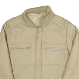 Womens Beige Zip Jacket L Polyester Blend Plain Lightweight Casual