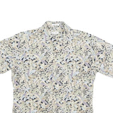 PIERRE CARDIN Mens Beige Leaf Print Cotton Blend Casual Shirt L Lightweight