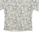 PIERRE CARDIN Mens Beige Leaf Print Cotton Blend Casual Shirt L Lightweight