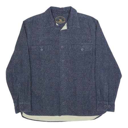 FREEDOM FOUNDRY Mens Blue Cotton Shirt L Button Long Sleeve Casual Workwear