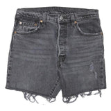 LEVI'S Womens Shorts Black Denim Cut-Off Distressed S W35 Casual Summer