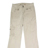 BLUE BASIC Womens Cotton Blend Beige Regular Fit Straight Leg Trousers W32 L32