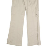 BLUE BASIC Womens Cotton Blend Beige Regular Fit Straight Leg Trousers W32 L32
