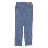 LEVI'S Womens Blue Regular Straight Denim Medium W26 L25 Distressed Zip Jeans