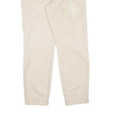 Beige Womens Cotton Blend Regular Fit Straight Leg Trousers W32 L28 Classic