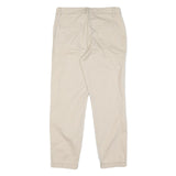 Beige Womens Cotton Blend Regular Fit Straight Leg Trousers W32 L28 Classic