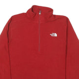 THE NORTH FACE Mens Red Pullover Patterned 1/4 Zip Jumper Size L Outdoor