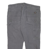DICKIES Mens Regular Grey Cotton Blend Workwear Trousers W38 L25 Utility Zip