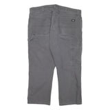 DICKIES Mens Regular Grey Cotton Blend Workwear Trousers W38 L25 Utility Zip