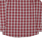 WRANGLER Mens Red & White Checked Shirt L Cotton Blend Classic Button Down