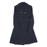 KAREN MILLEN Womens Navy Blue Classic Jacket UK 6 Cotton Blend Button Closure