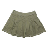 DICKIES Womens Green Pleated Mini Cotton Blend Skirt M Casual Utility