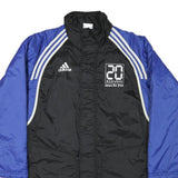 ADIDAS Mens Black & Blue Sports Zip Jacket L Polyester Blend Classic Casual