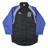 ADIDAS Mens Black & Blue Sports Zip Jacket L Polyester Blend Classic Casual