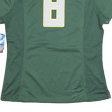 NIKE Womens Green Oregon Football T-Shirt L Short Sleeve V-Neck Athletic