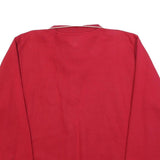 AHEAD Mens Red 1/4 Zip Sweatshirt L Cotton Blend Casual Pullover