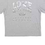 LOVE MOSCHINO Womens Grey Silver Logo Short Sleeve Crew Neck T-Shirt UK 8