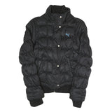PUMA Womens Black Quilted Jacket S Polyester Blend Zip Casual Sportswear