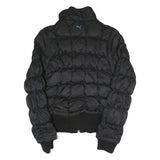 PUMA Womens Black Quilted Jacket S Polyester Blend Zip Casual Sportswear