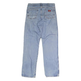 DICKIES Mens Jeans Blue Regular Straight Denim Light W34 L34 Classic Button