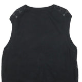 APT 9 Mens Black & Grey Patterned Sleeveless V-Neck Cotton Jumper XL Argyle Knit