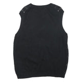 APT 9 Mens Black & Grey Patterned Sleeveless V-Neck Cotton Jumper XL Argyle Knit