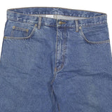 Mens Blue Denim Casual Shorts XL W34 Cotton Blend Classic Fit