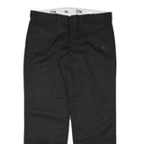 DICKIES Womens Black Cotton Blend Regular Straight Trousers W37 L31 Workwear Zip