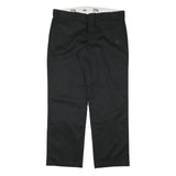 DICKIES Womens Black Cotton Blend Regular Straight Trousers W37 L31 Workwear Zip