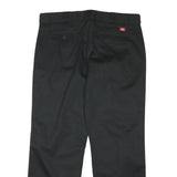 DICKIES Womens Black Cotton Blend Regular Straight Trousers W37 L31 Workwear Zip