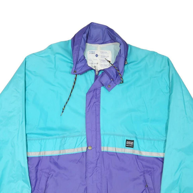 AQUA GUARD Mens Turquoise & Purple Outdoor Jacket XL Polyester Blend Colourblock
