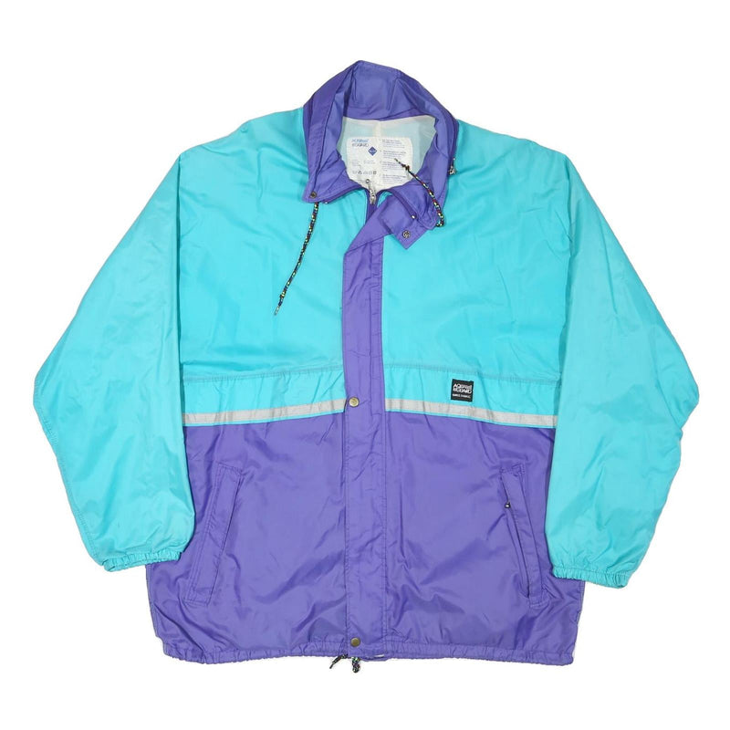 AQUA GUARD Mens Turquoise & Purple Outdoor Jacket XL Polyester Blend Colourblock
