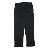 CAT Mens Cotton Blend Black Regular Leg Trousers W32 L32 Workwear Zip Closure