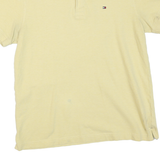 TOMMY HILFIGER Mens Yellow Polo Shirt Short Sleeve Cotton Blend L Casual Wear
