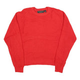VAN HEUSEN Womens Red Plain Acrylic Crew Neck Basic Knit XL Jumper Soft