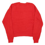 VAN HEUSEN Womens Red Plain Acrylic Crew Neck Basic Knit XL Jumper Soft