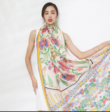 Anyyou 100% Mulberry Silk Yellow Scarf Women Luxury Long Shawl – Beach Wear, Swimwear Cover Up, Pashmina Face Shield Foulard Fashion Accessory