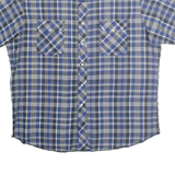 WRANGLER Mens Blue & White Checked Shirt XL Western Casual Cotton Blend