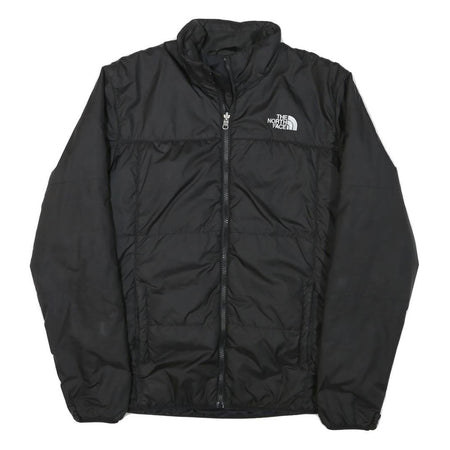 THE NORTH FACE Mens Black Outdoor Jacket M Polyester Blend Plain Zip Warm