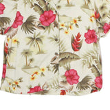 SUNSET COVE Mens Cream Hawaiian Short Sleeve Shirt M Tropical Floral Cotton